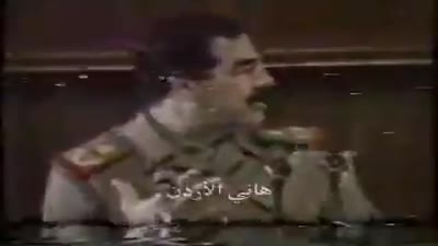 صدام حسين في لقاء صحفي، 13 يناير 1991