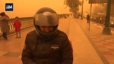 عاصفة التنين في ذروتها، كورنيش النيل، مصر، 13 مارس 2020