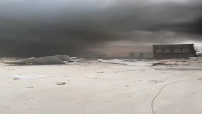 The explosion at Qabasin Junction, Aleppo countryside, March 20, 2021.