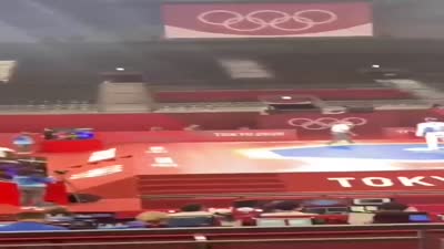 تشجيع وزير الشباب والرياضة أشرف صبحي لهداية ملاك في أولمبياد طوكيو 2020