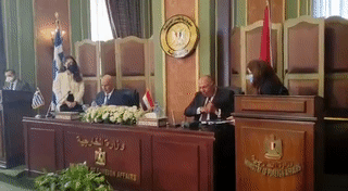 جانب من مراسم ترسيم الحدود المصرية اليونانية، أغسطس 2020
