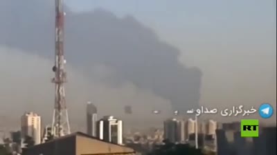 A fire in an oil refinery south of Tehran, June 2, 2021