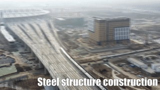 Roof of steel structure building in international station hall