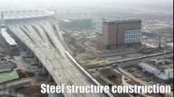 Roof of steel structure building in international station hall