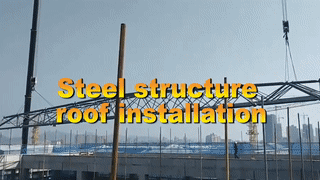 Steel roof structure installation and construction