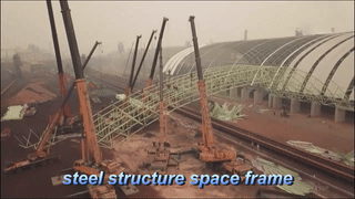 Space frame coal bunker construction