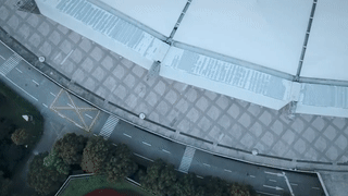 Large stadium roof structure