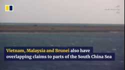 سفينة عسكرية صينية بتسليط ضوء الليزر على سفينة لخفر السواحل الفلبيني (فبراير 2023)