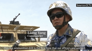 أول تدريب صيني بالذخيرة الحية في القاعدة العسكريةالصينية في جيبوتي، 25 سبتمبر 2017،