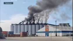 حريق  في صوامع للحبوب تقع بالقرب من ميناء لا روشيل بفرنسا (10-8-2023)