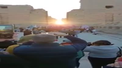 تعامد قرص الشمس على مقصورة قدس الأقداس في معبد الكرنك، 21 ديسمبر 2021