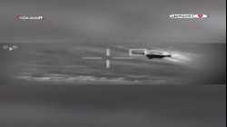 فيديو نشره الجيش الإسرائيلي لإسقاط مسيرة وصواريخ إيرانية، 14 أبريل 2024.