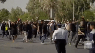 احتجاجات أنصار الصدر في المنطقة الخضراء ببغداد